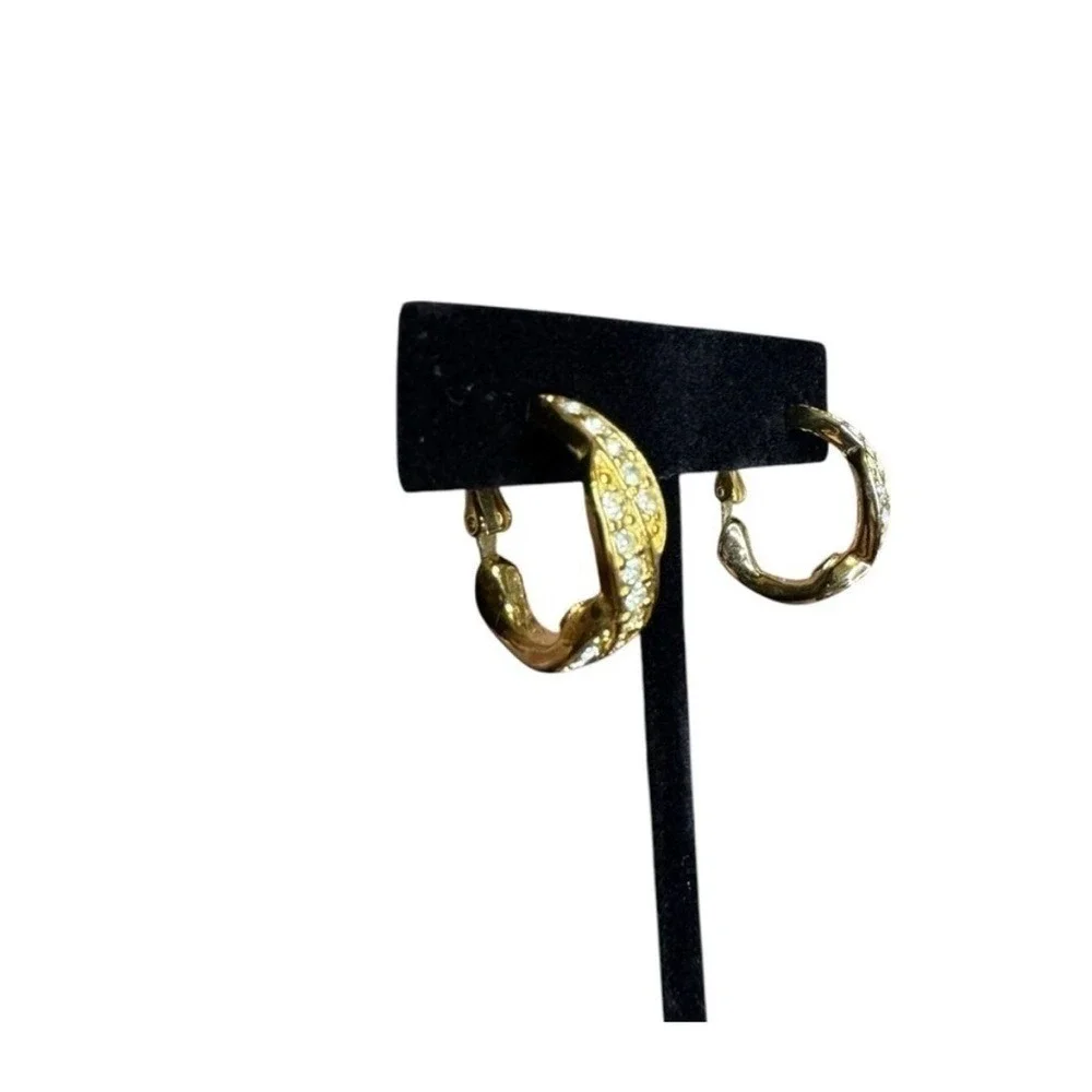 Givenchi gold tone twist clip earrings
